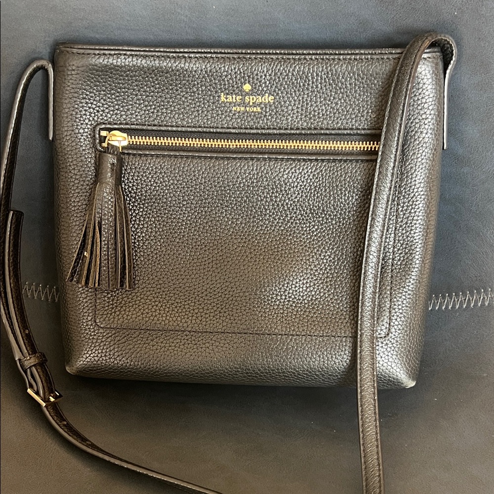 Kate Spade Charcoal Crossbody Bag with Tassel
